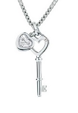 handsome little heart shaped silver baby necklace
